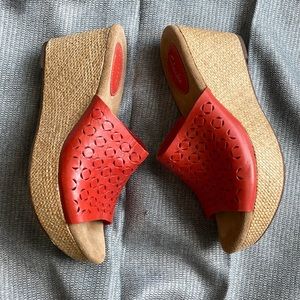 Clarks Orange Wedge Sandals